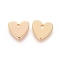 Brass Charms, Long-Lasting Plated, Real 18K Gold Plated, Nickel Free, Heart, 8x8x1mm, Hole: 1mm