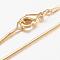 Brass Snake Chain Necklaces, with Lobster Claw Clasps, Real 18K Gold Plated, 17.6 inch(44.7cm)