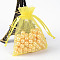 Organza Gift Bags with Drawstring, Wedding Party Christmas Favor Gift Bags, Organza Pouches for Potpourri, Yellow, 9x7cm