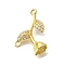 Brass Micro Pave Cubic Zirconia Beads, Flower, Lead Free & Cadmium Free, Real 18K Gold Plated, Golden, 18.5x14x5.5mm, Hole: 1.2mm