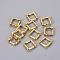 Tibetan Style Alloy Bead Frame, Rhombus, Cadmium Free & Nickel Free & Lead Free, Antique Golden, 16x16x2mm, Hole: 1mm
