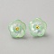 1-Hole Resin Shank Buttons, for Garment Accessories, Flower, Aquamarine, 11.5x6mm, Hole: 2x3mm