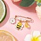 Enamel Pendant Brooches, Alloy Safety Pin for Scarves Sweater, with Plastic Imitation Pearl Round Beads, Bees, 34.5x38x7.5mm