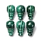 Natural Malachite 3 Hole Guru Beads, Round, Sea Green, 22x13x12mm, Hole: 1.6mm and 2mm