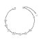Brass Link Bracelets, with Cable Chains, Daisy, Platinum, 6-1/2 inch(165mm)