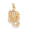 304 Stainless Steel Pendants, Scorpion, Golden, 33.5x19.5x5mm, Hole: 3.5x7.5mm
