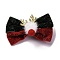 CLoth Bowknot Hair Barrettes, with Iron Bell, Bowknot, 60x100x40mm