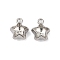 Rack Plating Alloy Rhinestone Pendants, Cadmium Free & Lead Free, Star, Clear, 12.5x10x7mm, Hole: 1.6mm