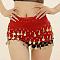 72 Coin Sequins Gauze Belly Dance Waist Belt, Golden, FireBrick, 1400~1600mm