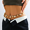 Heart Alloy Tassel Twisted Chain Waist Belly Chains for Women, Golden, 680mm