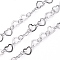 Tarnish Resistant 304 Stainless Steel Link Chains, Soldered, with Spool, Heart, Stainless Steel Color, Heart: 7.5x6.5x0.5mm, Oval: 5x4x0.5mm, about 32.8 Feet(10m)/roll
