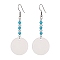 Blank Acrylic Dangle Earrings, with Glass Beaded, Flat Round, 70x24.5mm