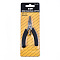 Stainless Steel Mini Flat  Nipper Pliers, Serrated Jaw and Wire Cutter, Ferronickel, with PVC Handle, Black, 10x5.5x1cm
