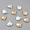 Brass Pendants, Shell Shape, Mixed Color, 10x8x3mm, Hole: 1mm