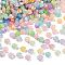 ABS Plastic Bead Caps, Flower, Colorful, 8x5mm, Hole: 1mm, about 3571pcs/500g