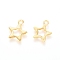 201 Stainless Steel Charms, Star, Golden, 10x8.5x0.8mm, Hole: 1.4mm
