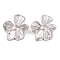 Non-Tarnish 304 Stainless Steel Stud Earrings for Women, Flower, Stainless Steel Color, 33x28mm