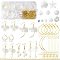 DIY Earring Making Kits, Including Petal Acrylic Pendants, Glass Charms, 304 Stainless Steel Pendants, Brass Cable Chains, Iron Open Jump Rings, Brass Earring Hooks, White, 19x13.5x4.5mm, Hole: 2mm