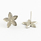 Non-Tarnish Flower Earring Settings 201 Stainless Steel Stud Earring Findings, with 304 Stainless Steel Pin, Stainless Steel Color, 13x12.5mm, Pin: 0.5mm
