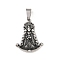304 Stainless Steel Pendants, Virgin Mary, Antique Silver, 33x25.5x3mm, Hole: 10x5mm