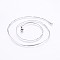 Non-Tarnish 304 Stainless Steel Flat Snake Chain Necklaces, with Lobster Claw Clasps, Stainless Steel Color, 17.7 inch(45cm), 1.7x0.5mm