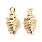 Brass Charms, Cadmium Free & Nickel Free & Lead Free, Spiral shell, Real 18K Gold Plated, 13.5x7x6.5mm, Hole: 1.4mm