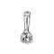 Brass Pave Clear Cubic Zirconia Pendants, Cadmium Free & Nickel Free & Lead Free, Fork Charms, Platinum, 15x5.5x3mm, Hole: 1.4mm
