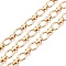 Iron Oval with Cross Link Chains, Unwelded, with Spool, Light Gold, 10.5x8x1.5mm, Link: 8x6x3.5mm, about 32.81 Feet(10m)/Roll