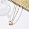 Ion Plating(IP) 304 Stainless Steel & Plastic Pearl Beaded Double Layer Necklaces, Heart Pendant Necklaces for Women, Real 18K Gold Plated, 16.14 inch(41cm)