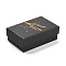 Hot Stamping Cardboard Jewelry Packaging Boxes, with Sponge Inside, for Rings, Small Watches, Necklaces, Earrings, Bracelet, Rectangle, Black, 8.1x5.2x2.8cm