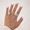 Butterfly Alloy Finger Rings for Women, with Chain, Platinum, Inner Diameter: 17mm