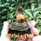 Orgonite Pyramid Resin Energy Generators, Reiki Natural Obsidian Chip & Metal Clock Inside for Home Office Desk Decoration, 60mm
