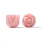 Opaque Epoxy Resin Beads, Rose, Pink, 11x10.5mm, Hole: 1.2mm