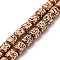 Electroplated Natural Lava Rock Beads Strands, Column, Copper Plated, 8x6.5mm, Hole: 1mm, about 50~51pcs/strand, 15.35~15.59 inch(39~39.6cm)