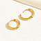 Fashionable Casual Round 201 Stainless Steel Hoop Earrings, Real 18K Gold Plated