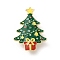 Christmas Enamel Pins, Alloy Lapel Pins for Backpack Clothes, Christmas Tree with Gift, 43.5x30mm