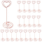 Steel Name Card Holder, Photo Memo Holders, for Wedding, Birthday Party Table Number Sign, Heart, Rose Gold, 32x86mm