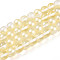 Baking Painted Transparent Glass Beads Strands, Round, Two Tone, Light Goldenrod Yellow, 9.5~10mm, Hole: 1.2mm, about 84~87pcs/strand, 29.53~30.71 inch(75~78cm)