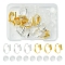 12Pcs 2 Colors Brass Clip-on Earring Converters Findings, For Non-pierced Ears, with Plastic Pads, Golden & Silver, 15.5x12x7.5mm, Hole: 0.6mm
