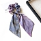 Oil Painting Cloth Hair Accessories, Hair Ties for Girls or Women, Scrunchie/Scrunchy Hair Ties, Medium Purple, 240x165mm