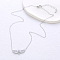 Stainless Steel Crystal Rhinestone Ring with Angel Wings Pendant Necklaces for Women, Stainless Steel Color