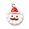 Christmas Opaque Resin Pendants, with Platinum Iron Loop, White, Snowman, 22x17x7.5mm, Hole: 2mm