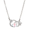 Constellation Rhinestone Pendant Necklace, Platinum Brass Star Necklace, Gemini, 16.14~19.69 inch(41~50cm)