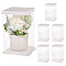 Folding Clear Plastic Gift Storage Boxes, with Paper Top & Buttom, Rectangle, White, 15.2x15.2x23.5cm