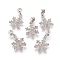 Alloy Rhinestone Pendants, Snowflake, Crystal, Platinum, 29.5mm, Hole: 3.5mm, Pendant: 20.5x15x1.5mm