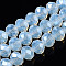 Electroplate Glass Beads Strands, Imitation Jade Beads, Pearl Luster Plated, Faceted, Rondelle, Light Blue, 4x3mm, Hole: 0.4mm, about 105~110pcs/strand, 38~39cm