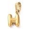 316L Surgical Stainless Steel Charms, Letter Charm, Golden, Letter H, 10x6.5x2.5mm, Hole: 2.5x4.5mm