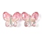 Transparent Epoxy Resin Butterfly Decoden Cabochons, with Glitter Powder, Pale Violet Red, 18.5x21x6mm