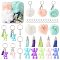 DIY Bear Keychain Making Kits, inckuding Faux Rabbit Fur Pom Pom Ball, Faux Suede Tassel, Acrylic Pendants, Iron Split Key Rings, 304 Stainless Steel Open Jump Rings, Mixed Color, 55~74mm, Hole: 5mm, 3 colors, 1pc/color, 3pcs