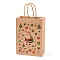 Christmas Theme Printed Kraft Paper Bags with Handles, Rectangle Gift Bags, Shopping Bags, Santa Claus, 20.7x15x0.8cm